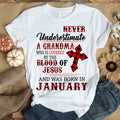Never underestimate a grandma January birthday shirts, a queen was born in January, January shirts for Woman