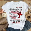 Never underestimate a grandma May birthday shirts, a queen was born in May, May shirts for Woman