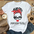 January Girl, January Birthday Shirts for woman, her birthday gifts for January, Queens are born in January cotton T-shirt