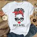 May Girl, May Birthday Shirts for woman, her birthday gifts for May, Queens are born in May cotton T-shirt
