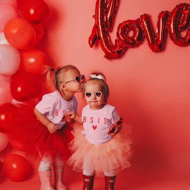 ASTANFY Mommy and Me Matching Outfits Valentine Shirts Women Besties Tshirt Love Heart Baby-Girls Outfit