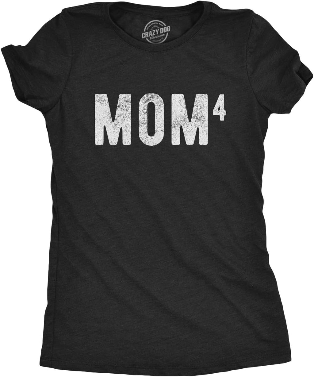 Womens Mama Squared Cubed Tshirts Funny Mom of Two Three or Four Tees for Mothers Day Mother Shirt