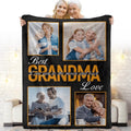 To My Best Grandma Custom Photo Collage Throw Blanket Love You to The Moon and Back Blanket Customized Pictures Blanket