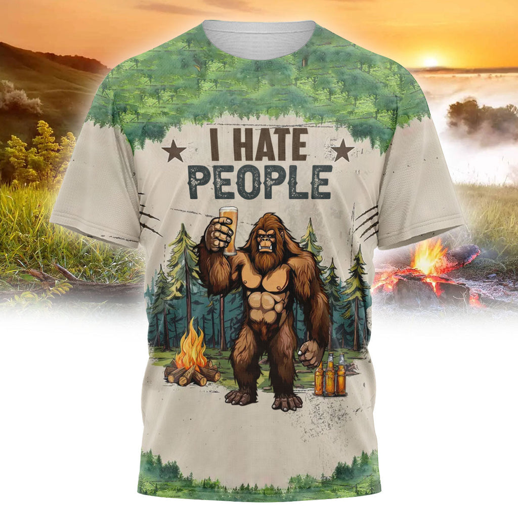 I Hate People Camping T Shirt, Custom Camping T Shirt, Campers Gift, Camping Lover Unisex Cotton T Shirt