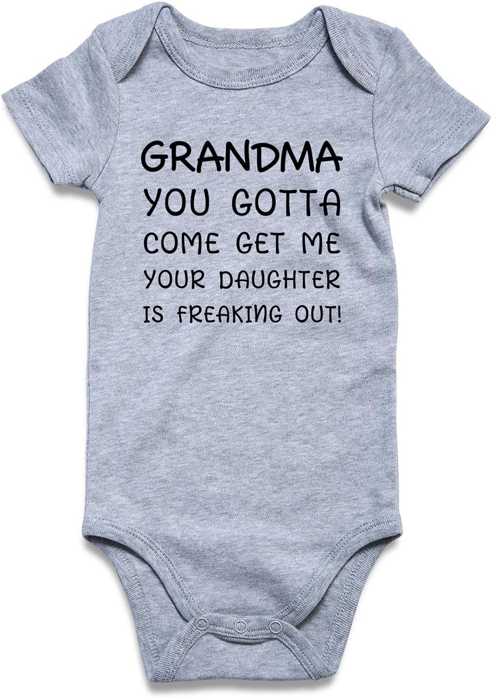 UNICOMIDEA Baby Boys Girls Romper Letter Printed Newborn Outfit Short Sleeve Bodysuits 0-12 Months