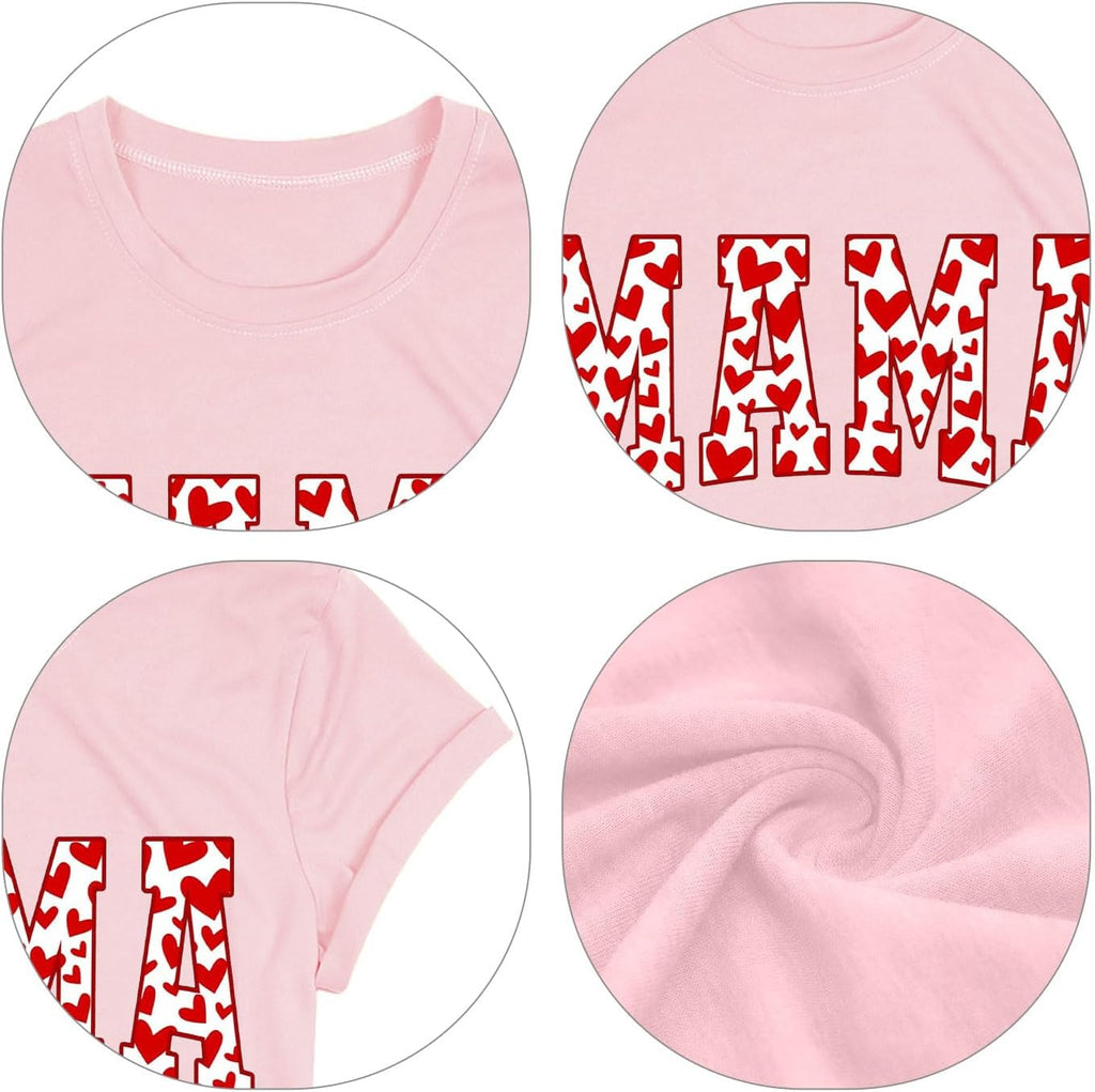 Mama Valentines Shirt Valentines Shirts for Women Valentines Tee Mama Womens Red Valentines Tops