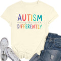 ASTANFY Autism Awareness Shirt Women Autism Seeing The World Differently T-Shirt Casual Bleached Inspirational Tee Tops