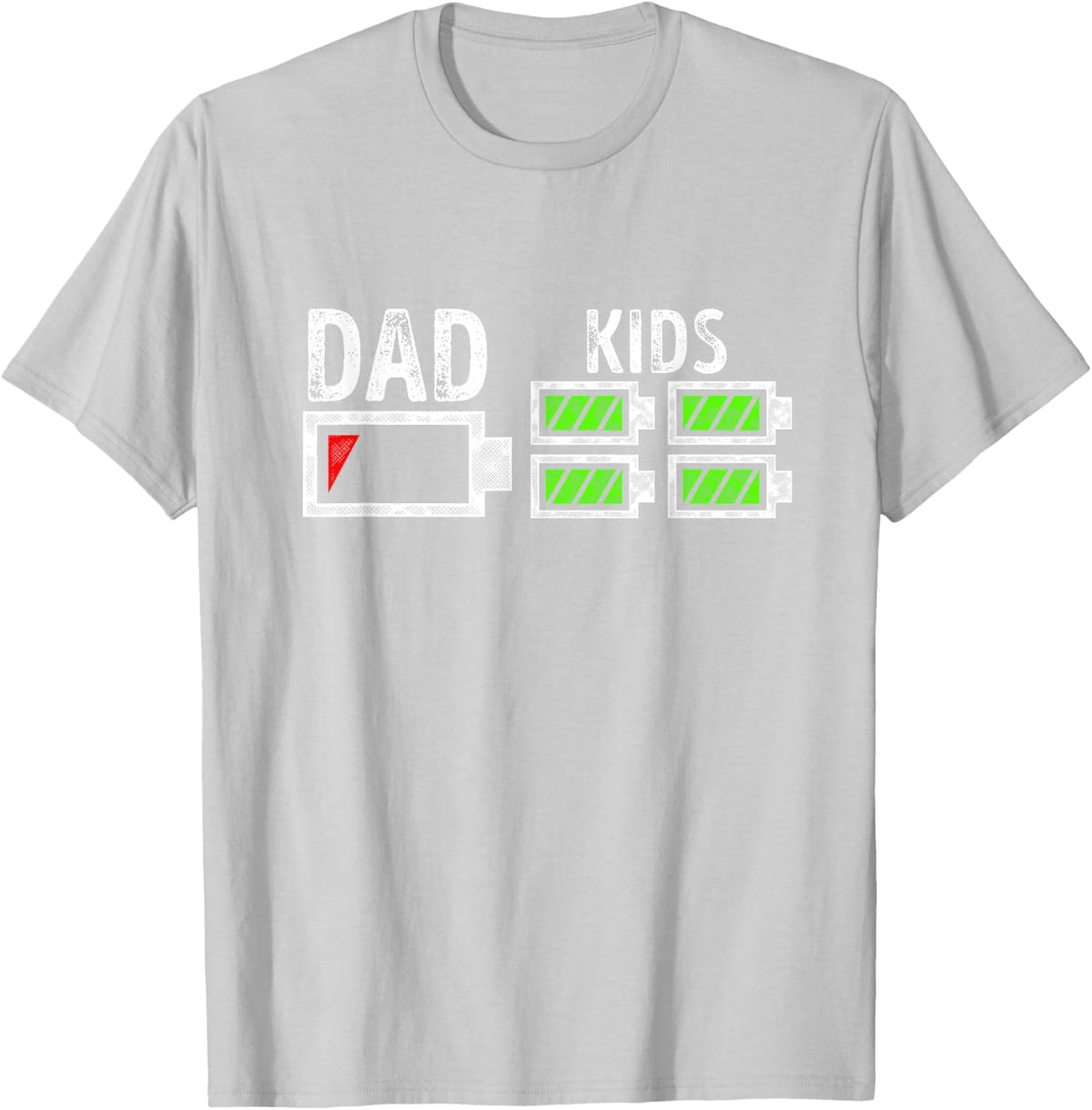 Dad of Four Low Battery Funny Father of 4 Kids Dad