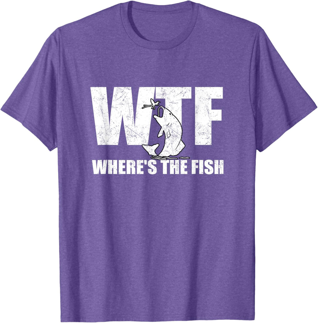 WTF Where's The Fish Men's Funny Fishing Gifts Fathers Day
