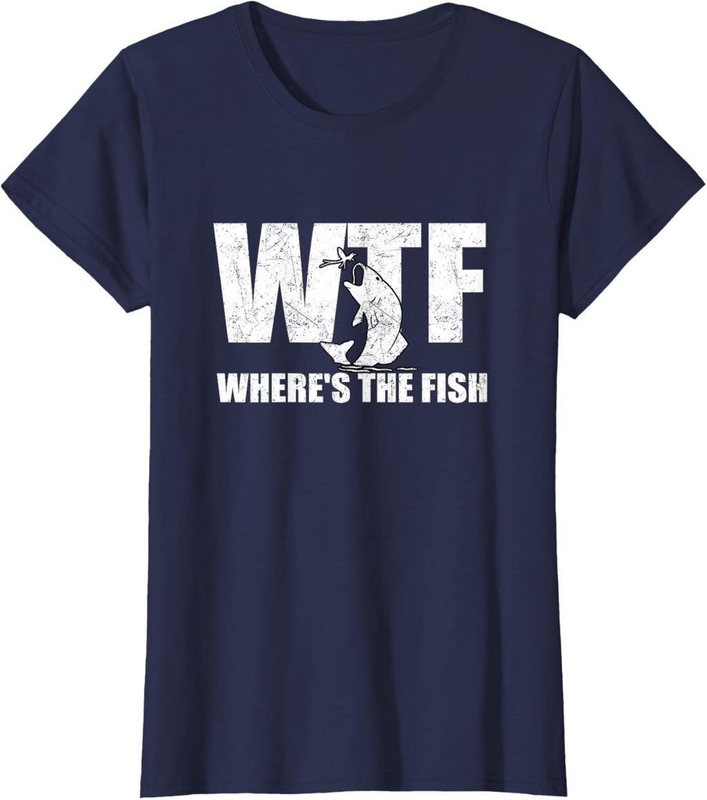 WTF Where's The Fish Men's Funny Fishing Gifts Fathers Day
