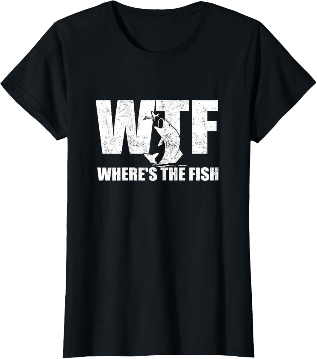 WTF Where's The Fish Men's Funny Fishing Gifts Fathers Day