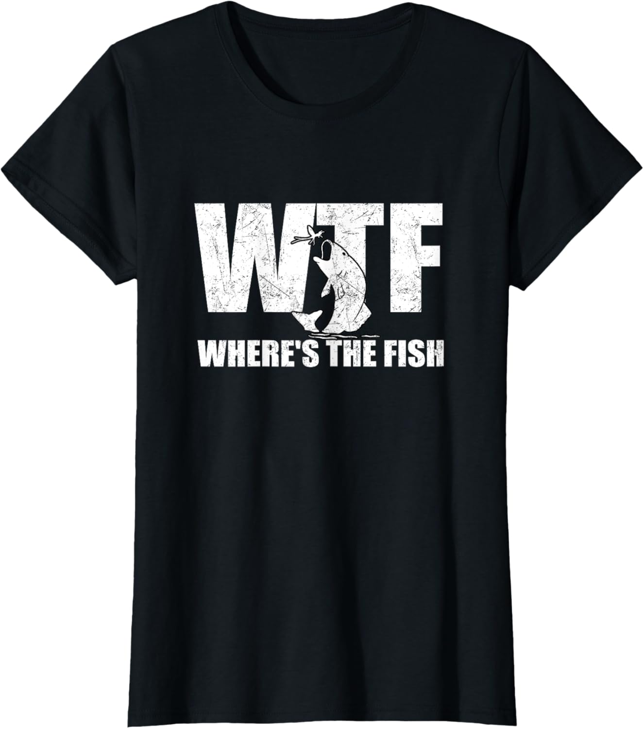 WTF Where's The Fish Men's Funny Fishing Gifts Fathers Day