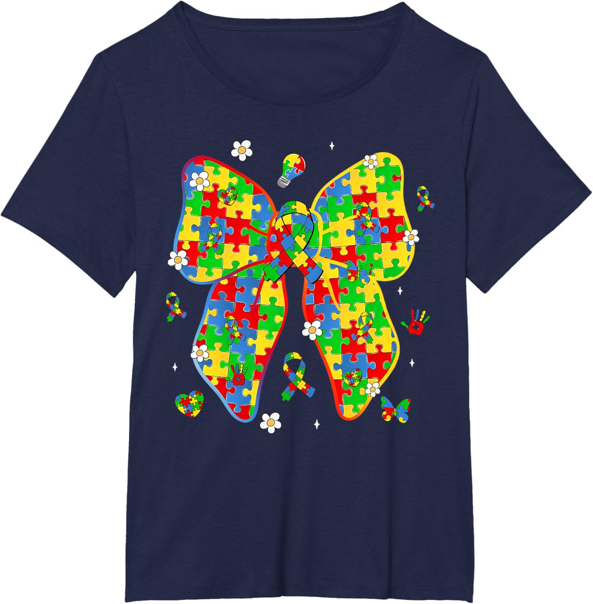 Autism Awareness Coquette Bow Puzzle Bow Women Kids Girl Boy
