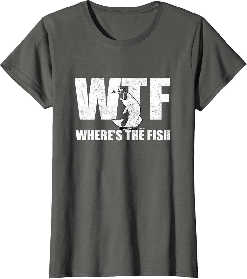 WTF Where's The Fish Men's Funny Fishing Gifts Fathers Day