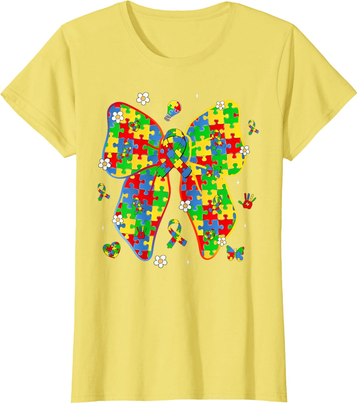 Autism Awareness Coquette Bow Puzzle Bow Women Kids Girl Boy