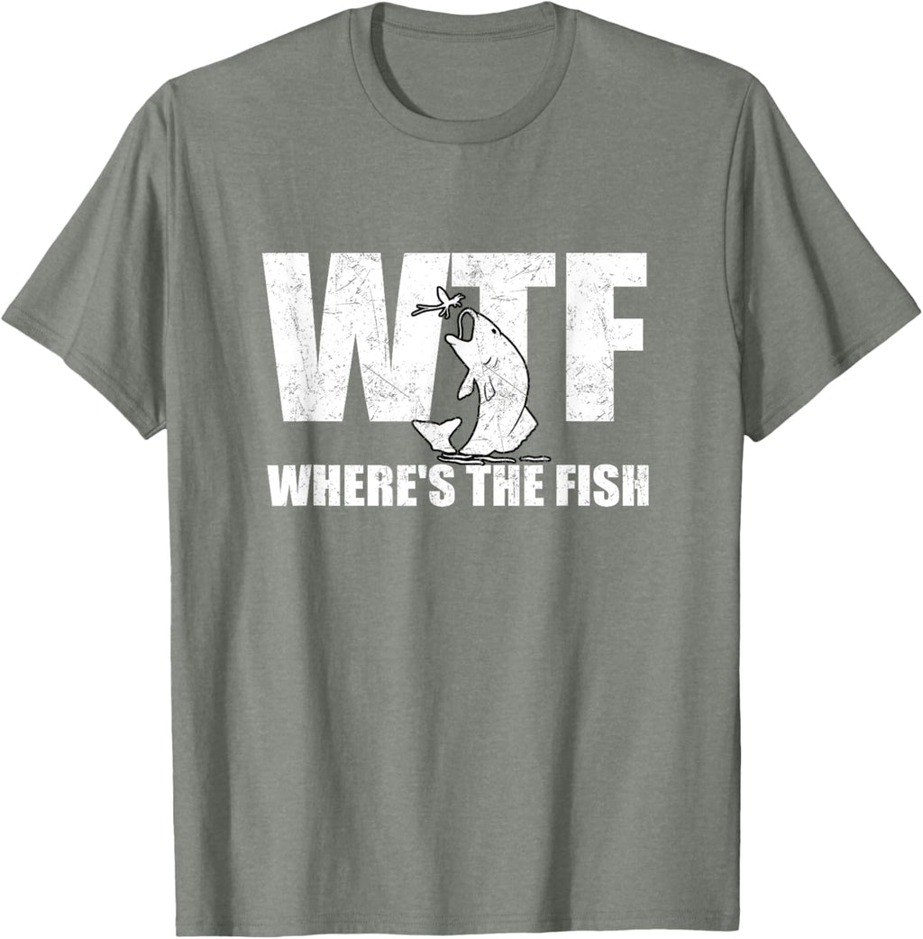WTF Where's The Fish Men's Funny Fishing Gifts Fathers Day