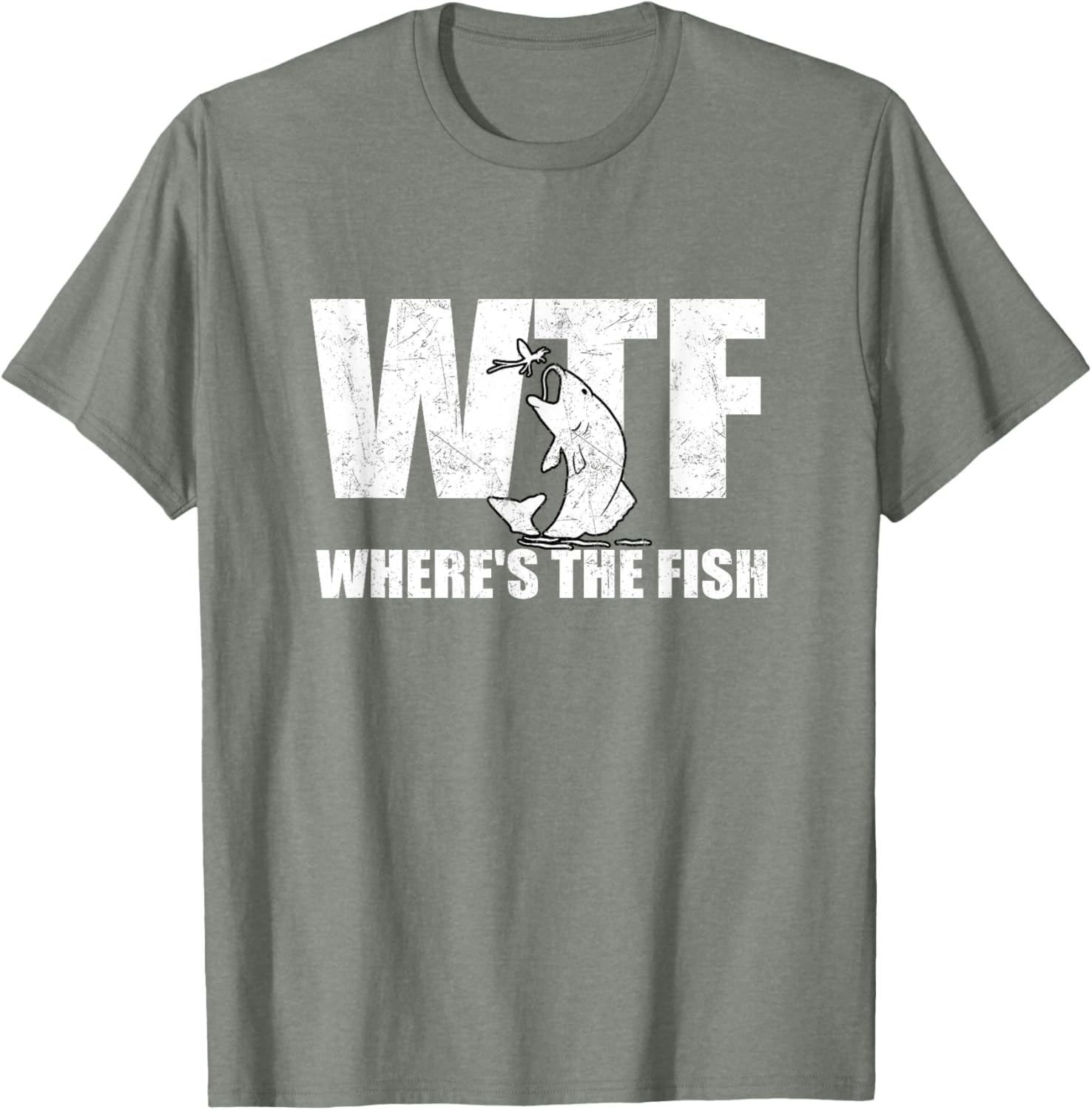 WTF Where's The Fish Men's Funny Fishing Gifts Fathers Day