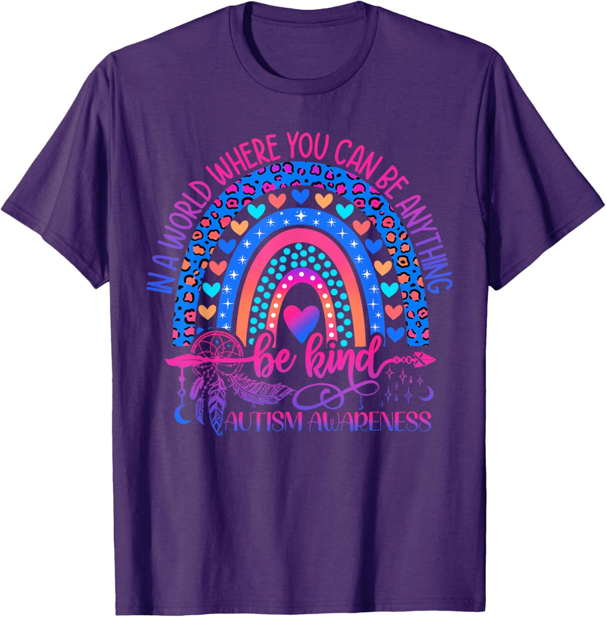 Autism Awareness Be Kind Leopard Rainbow Choose Kindness