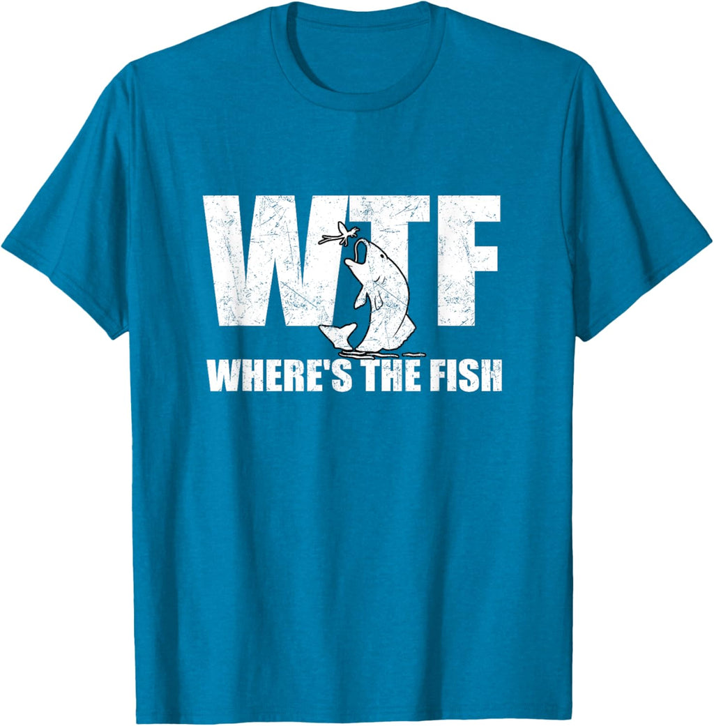 WTF Where's The Fish Men's Funny Fishing Gifts Fathers Day