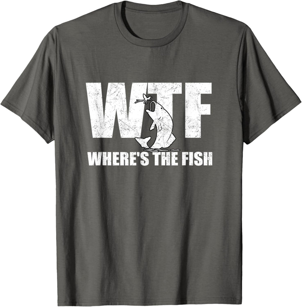 WTF Where's The Fish Men's Funny Fishing Gifts Fathers Day