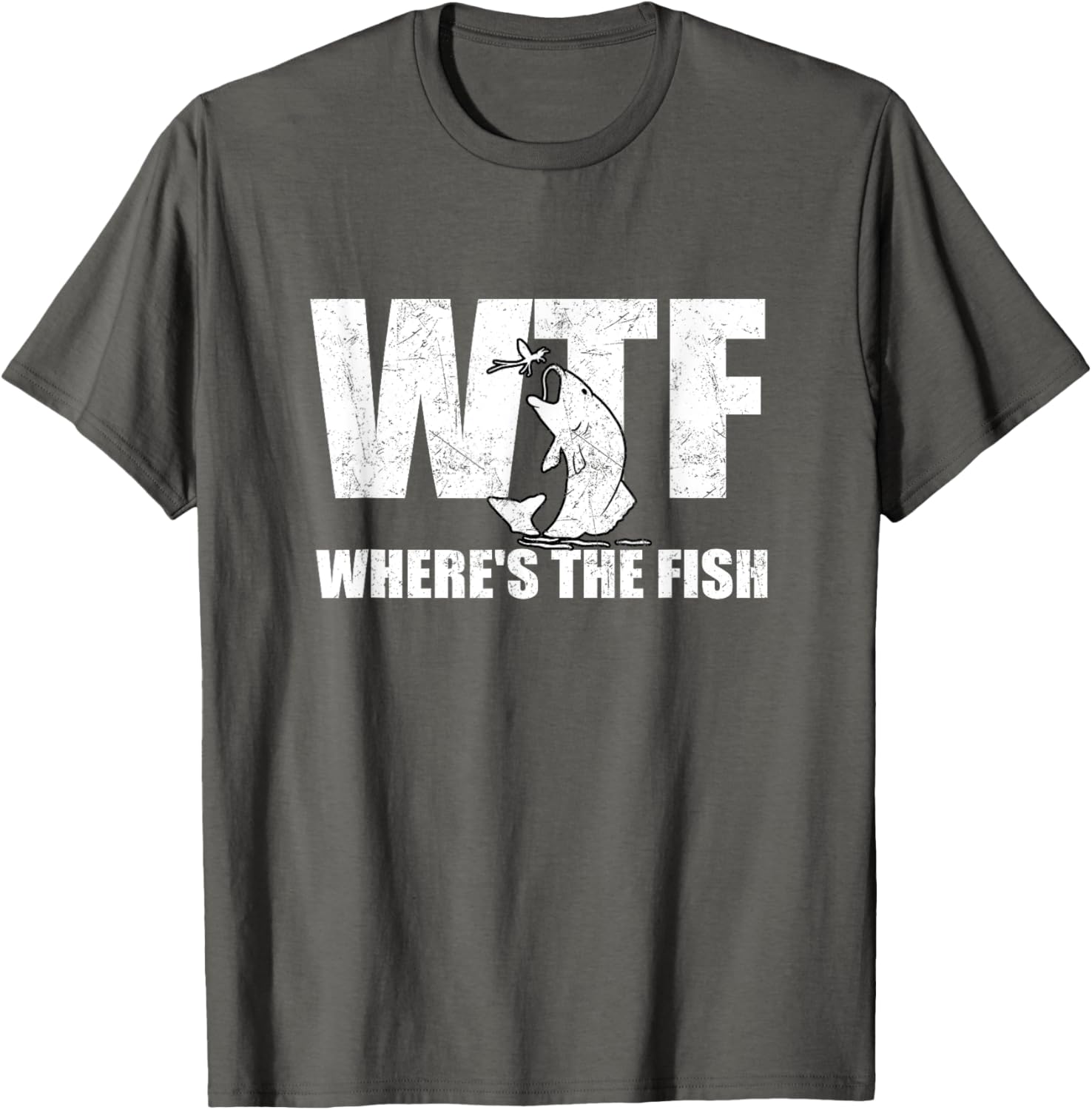 WTF Where's The Fish Men's Funny Fishing Gifts Fathers Day
