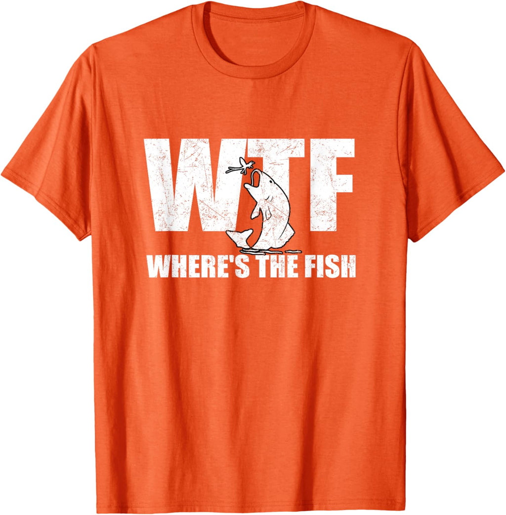 WTF Where's The Fish Men's Funny Fishing Gifts Fathers Day