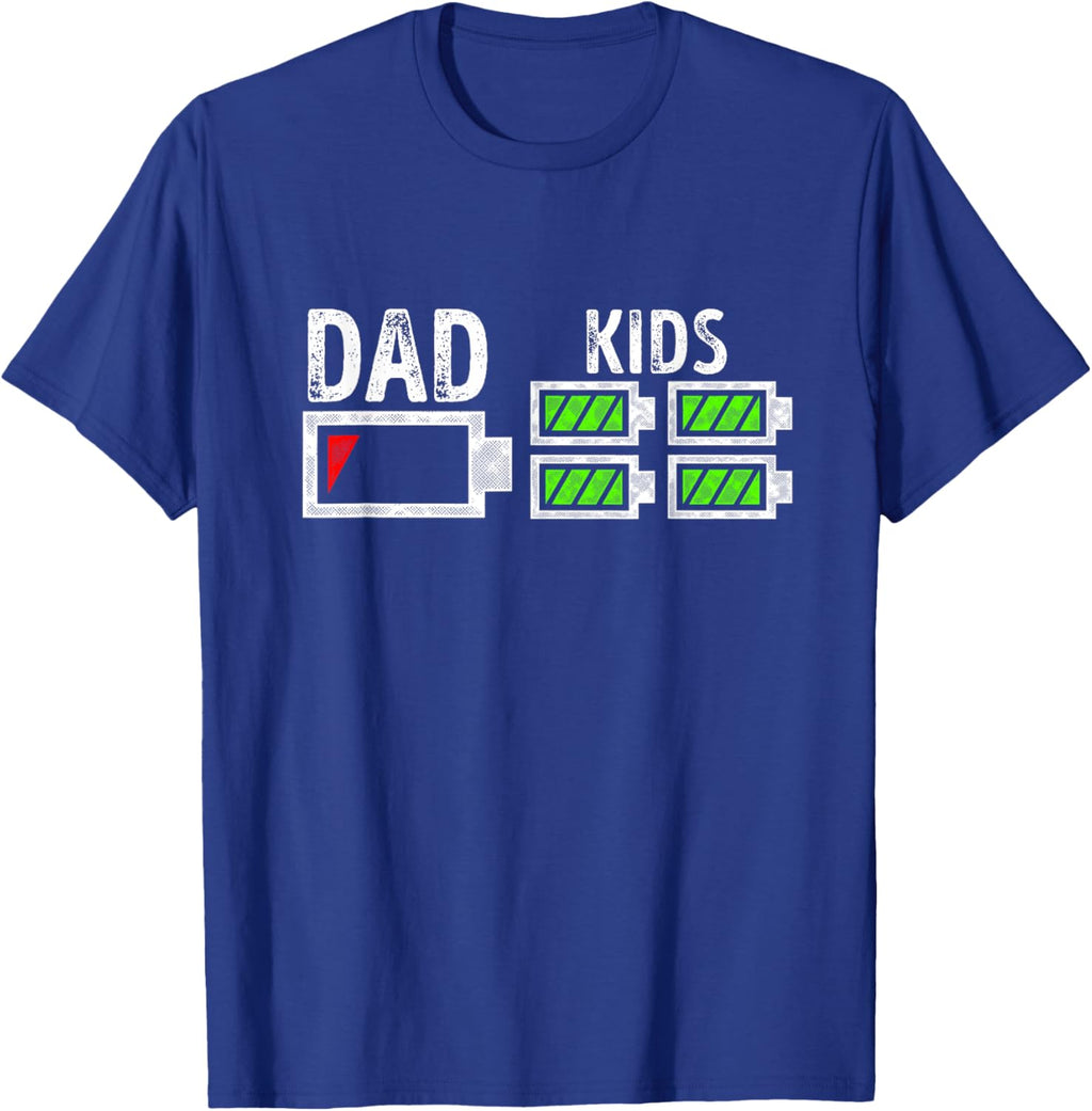 Dad of Four Low Battery Funny Father of 4 Kids Dad