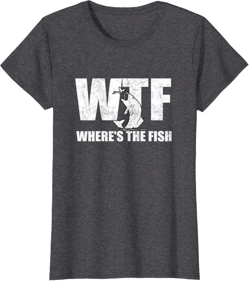 WTF Where's The Fish Men's Funny Fishing Gifts Fathers Day