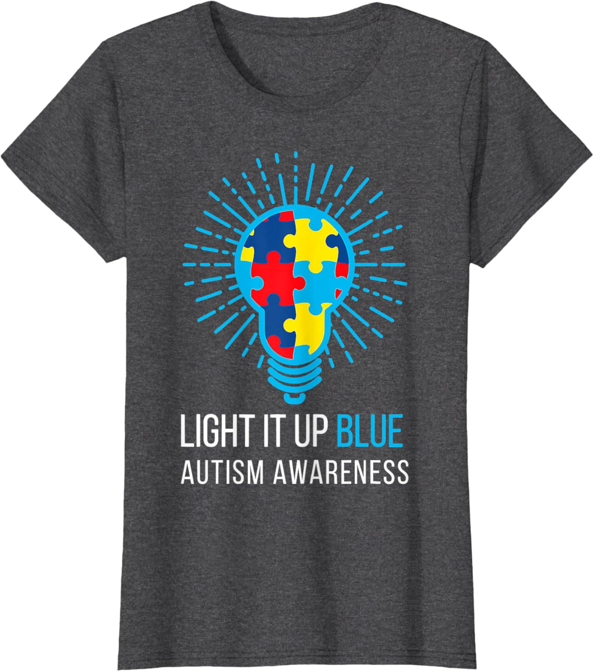 Light It Up Blue Autism Awareness Ribbon Puzzle Pieces
