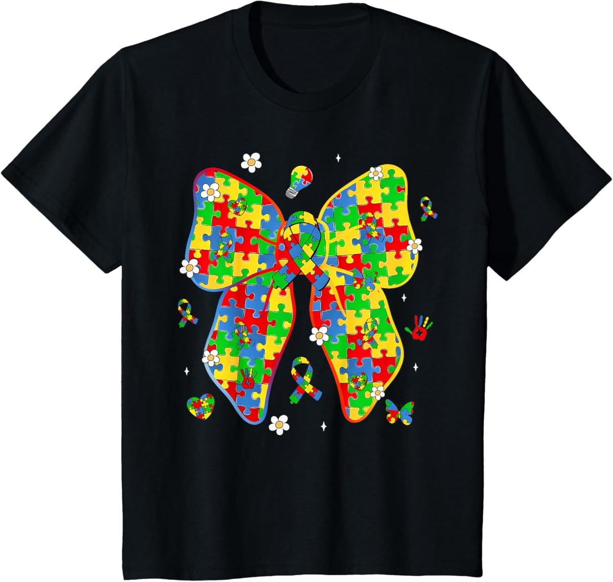 Autism Awareness Coquette Bow Puzzle Bow Women Kids Girl Boy