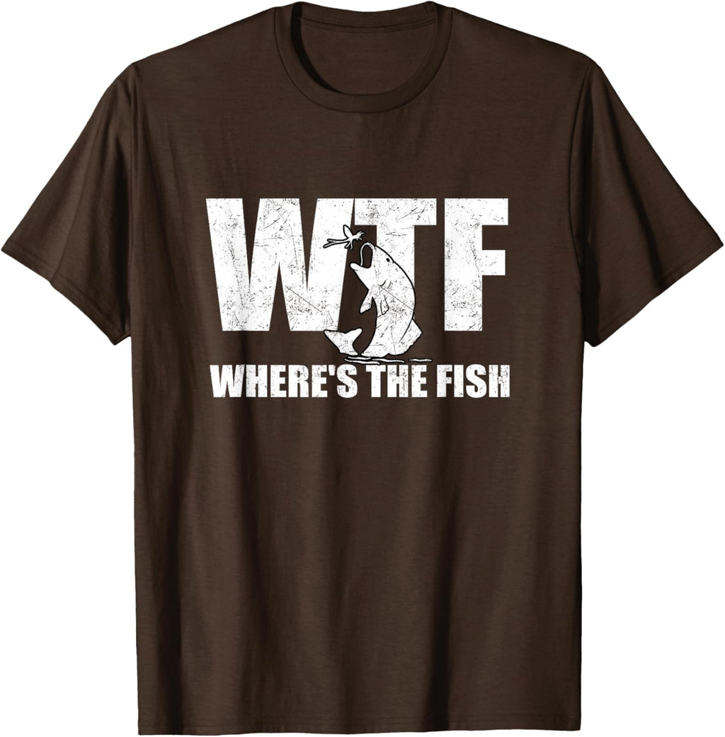 WTF Where's The Fish Men's Funny Fishing Gifts Fathers Day