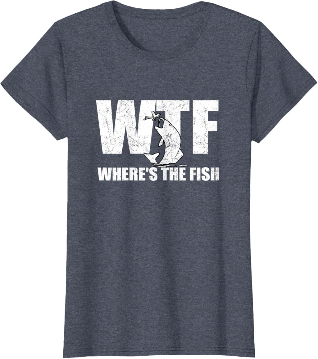 WTF Where's The Fish Men's Funny Fishing Gifts Fathers Day