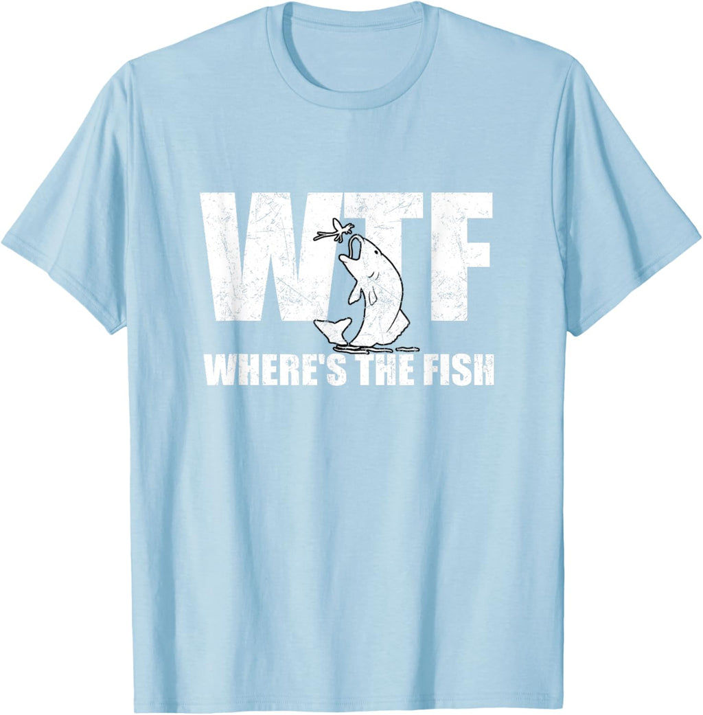 WTF Where's The Fish Men's Funny Fishing Gifts Fathers Day