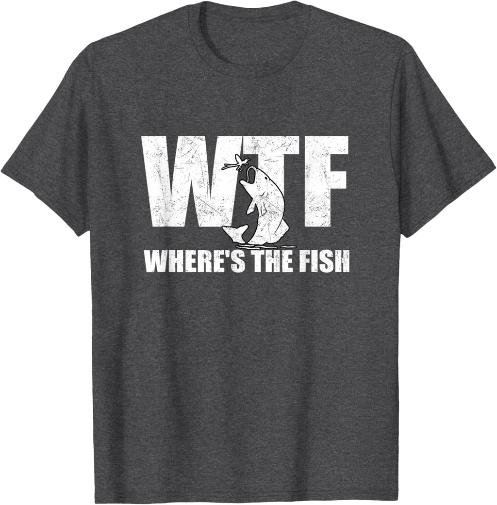 WTF Where's The Fish Men's Funny Fishing Gifts Fathers Day