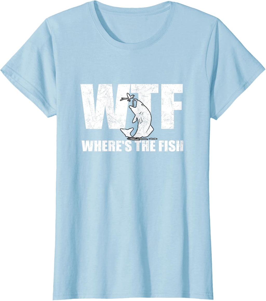 WTF Where's The Fish Men's Funny Fishing Gifts Fathers Day