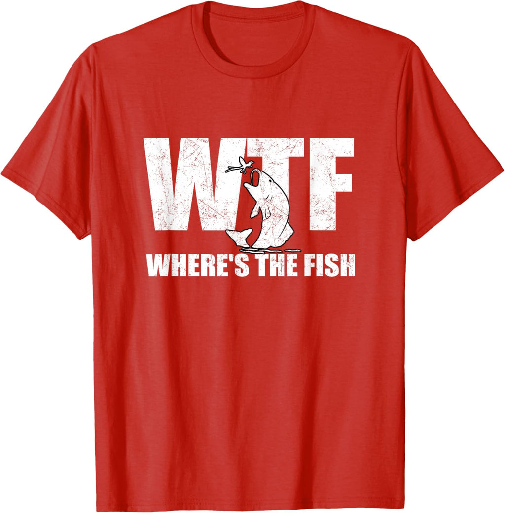 WTF Where's The Fish Men's Funny Fishing Gifts Fathers Day