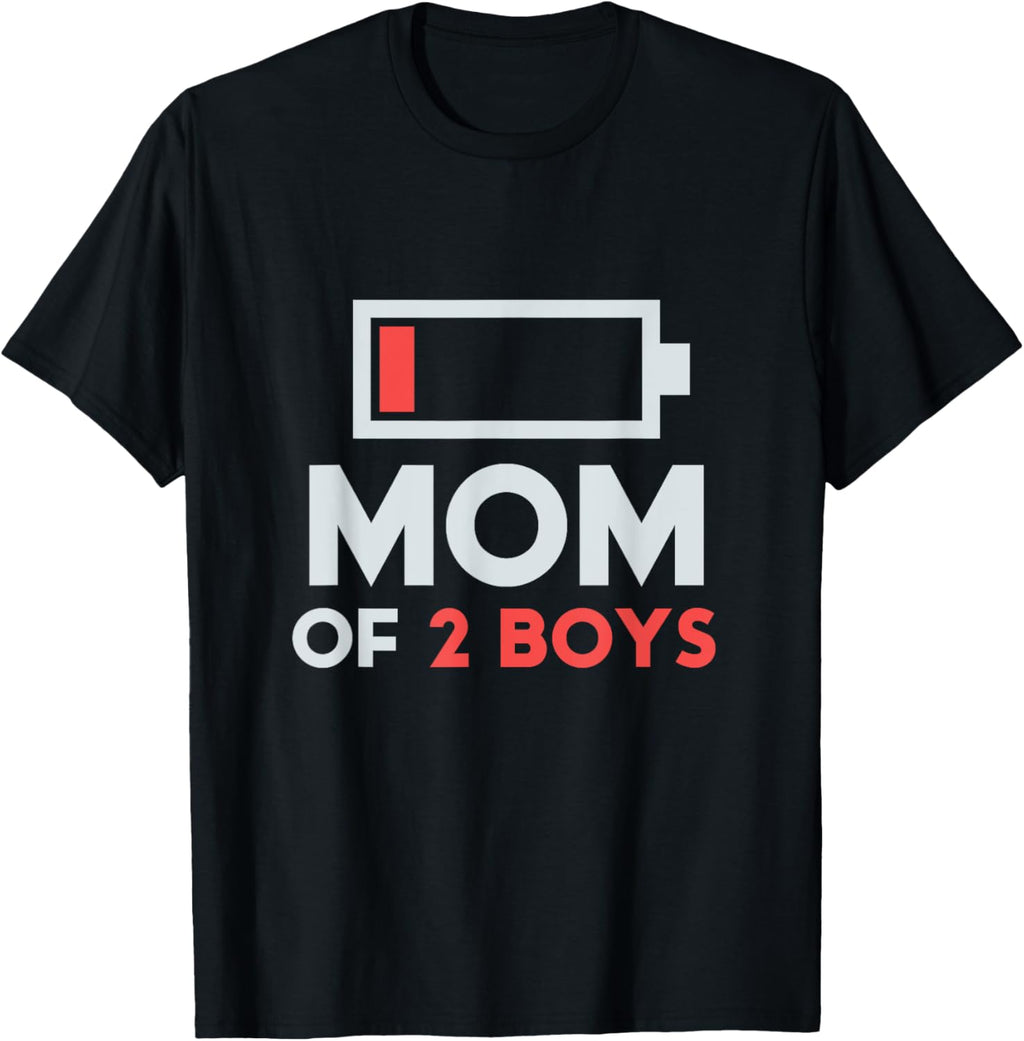Mom of 2 Boys Gift from Son Mothers Day Birthday Women Mother Shirt