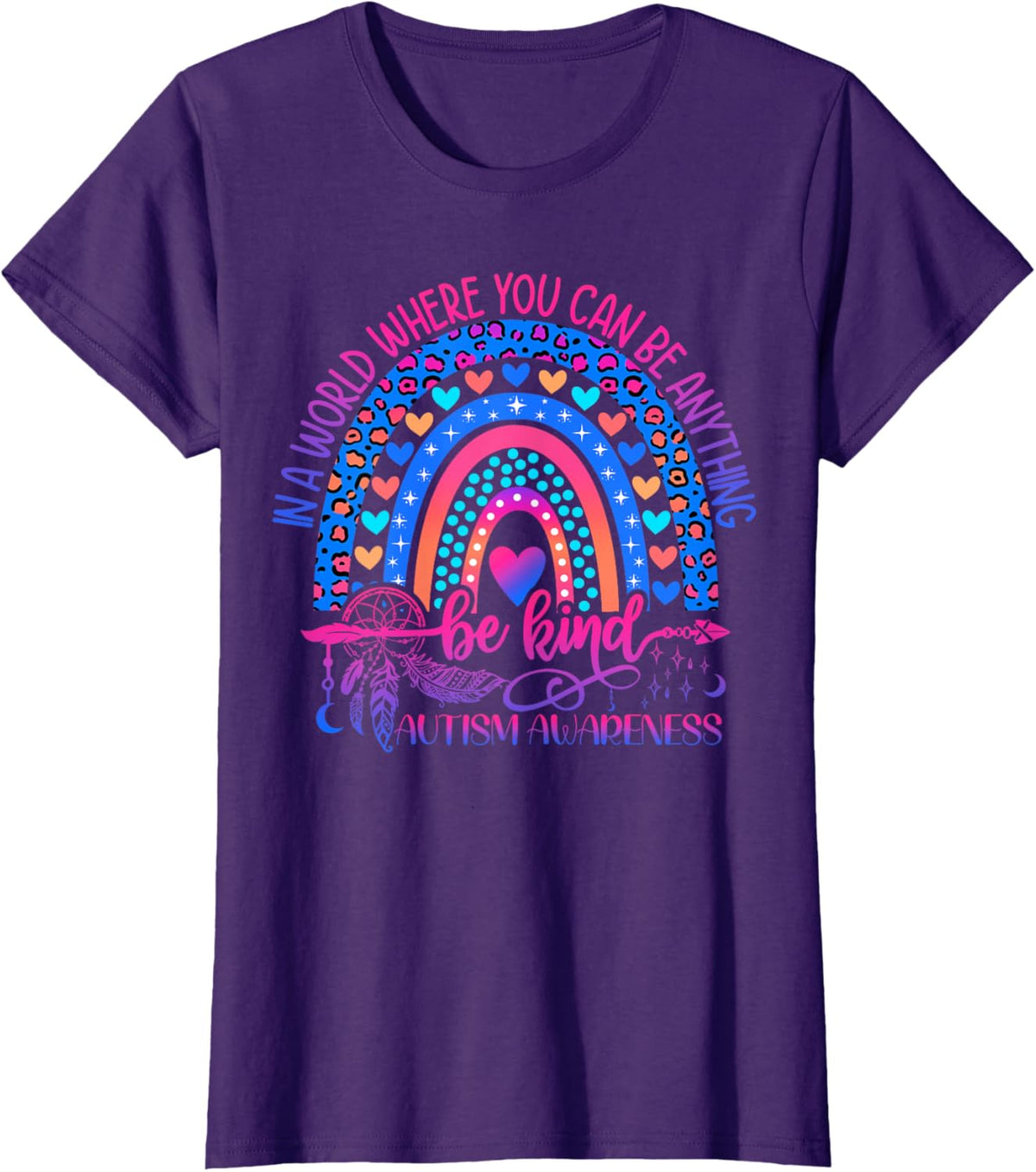 Autism Awareness Be Kind Leopard Rainbow Choose Kindness