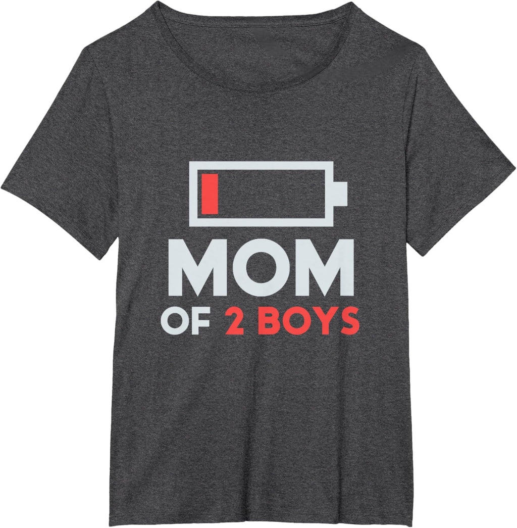Mom of 2 Boys Gift from Son Mothers Day Birthday Women Mother Shirt