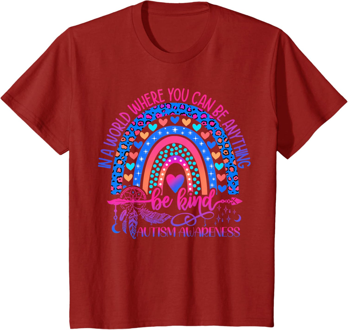 Autism Awareness Be Kind Leopard Rainbow Choose Kindness