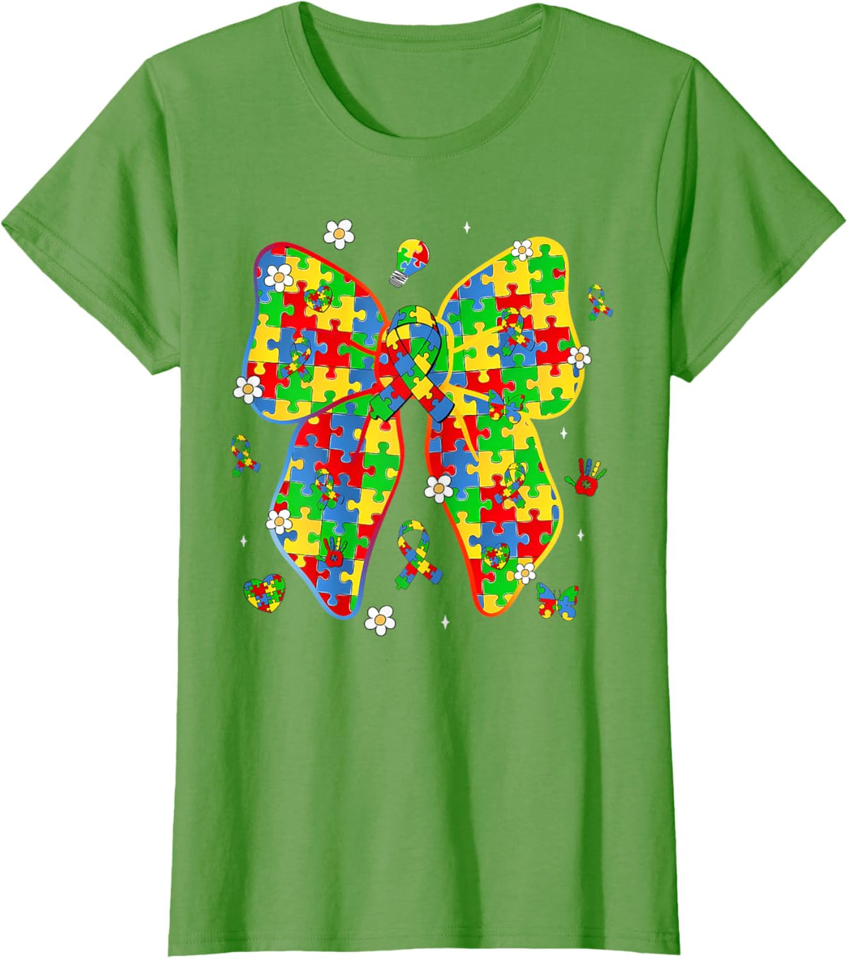 Autism Awareness Coquette Bow Puzzle Bow Women Kids Girl Boy
