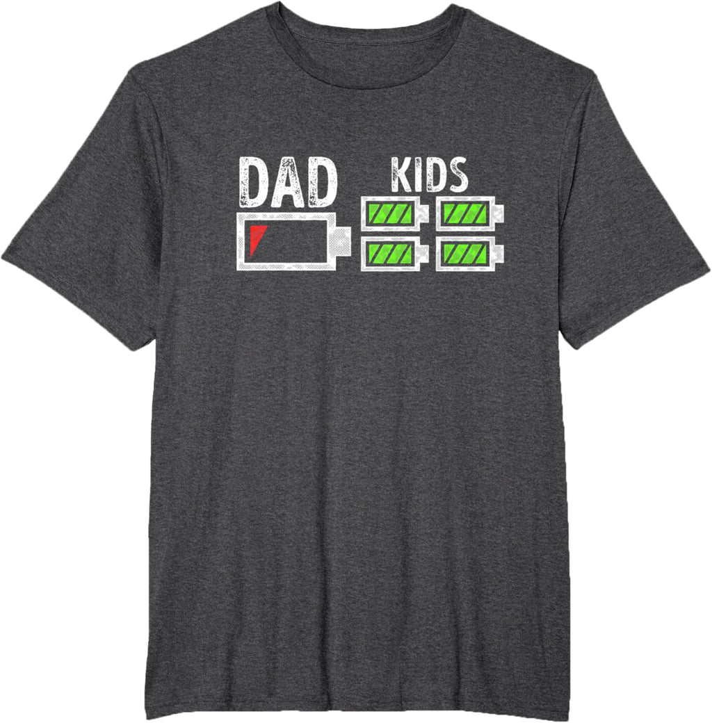 Dad of Four Low Battery Funny Father of 4 Kids Dad