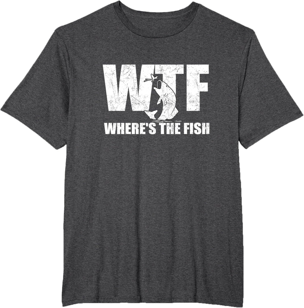 WTF Where's The Fish Men's Funny Fishing Gifts Fathers Day