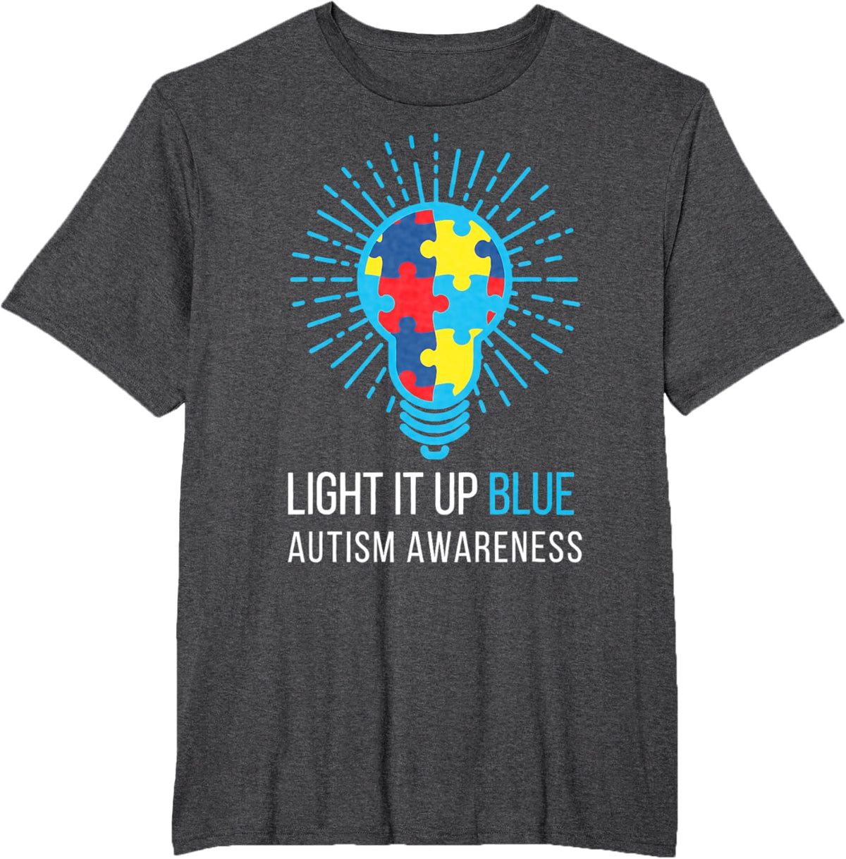 Light It Up Blue Autism Awareness Ribbon Puzzle Pieces