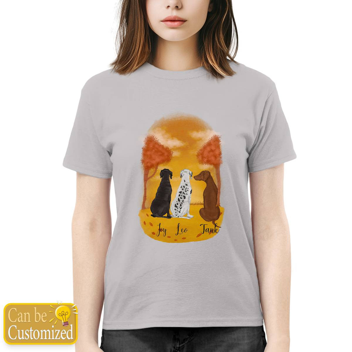 Personalize For 3 Dogs T-shirt