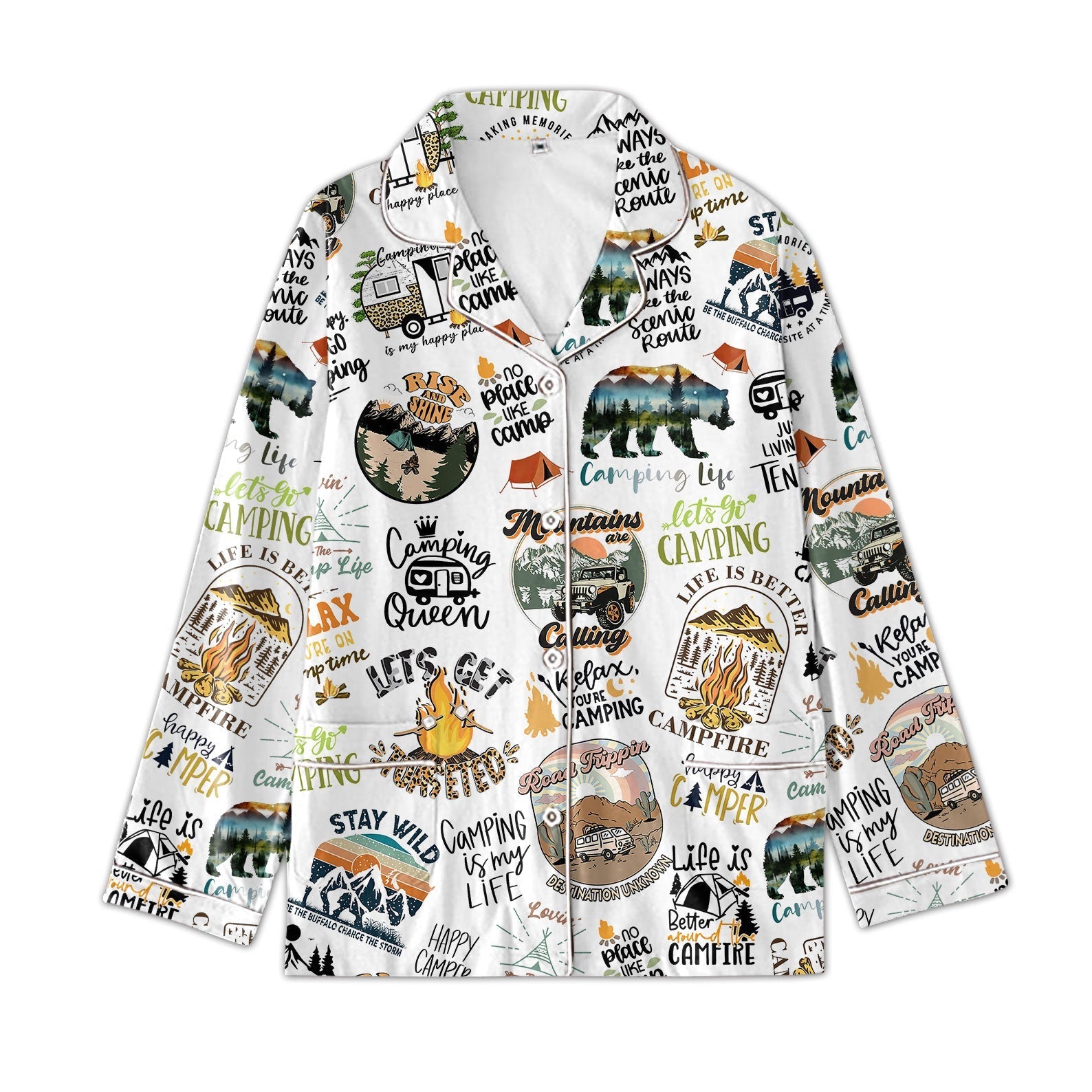 Personalized Women's Pajama Set, Gift For Camping Lovers